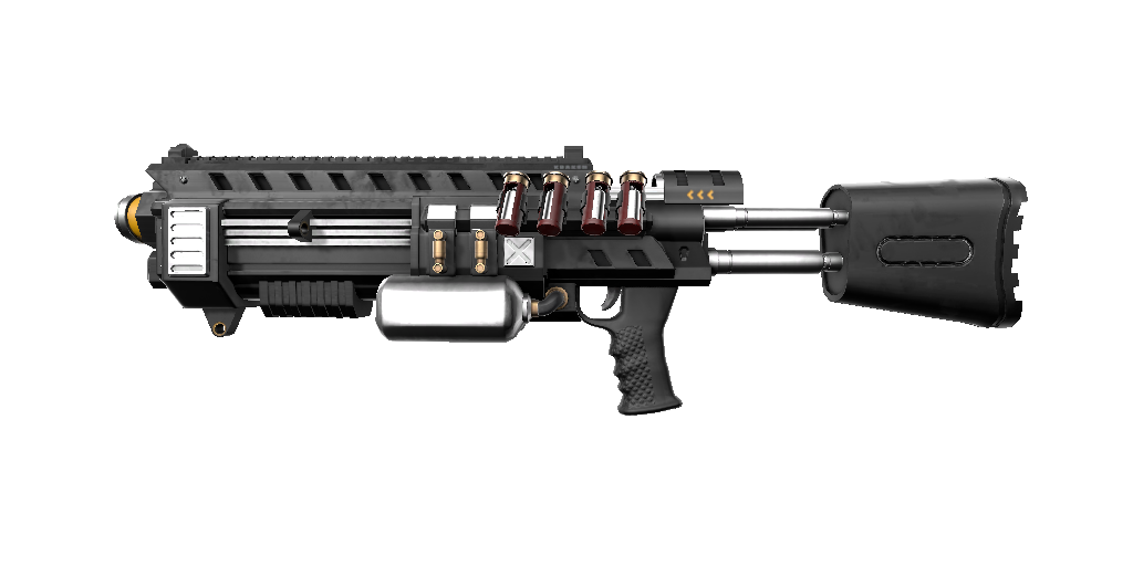 Side view of the Kraken underwater shotgun.